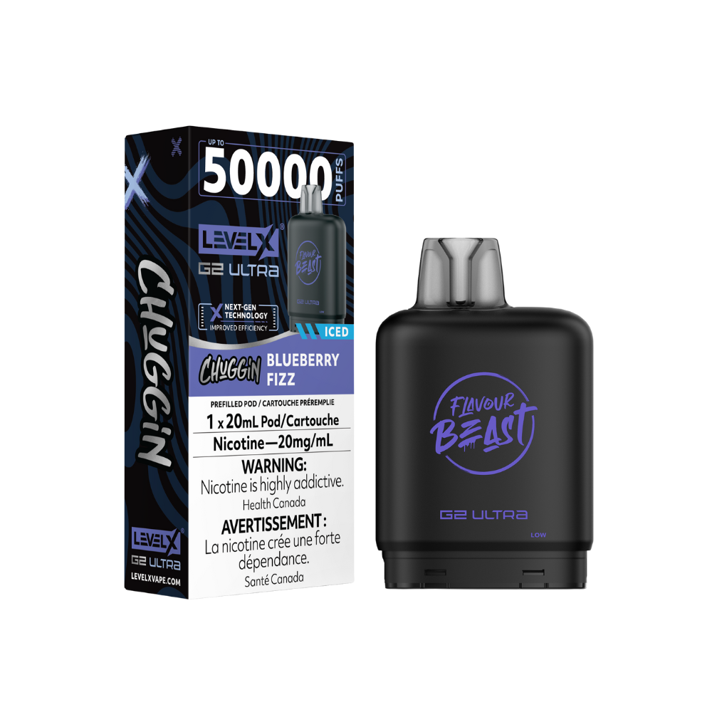 Flavour Beast Level X G2 Ultra 50K - Myrtille pétillante (Glacé)