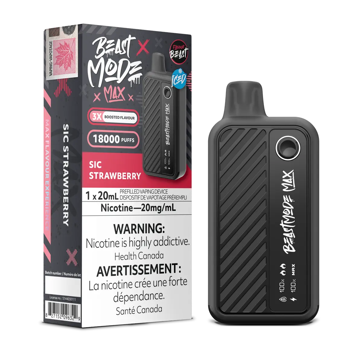 Flavour Beast Beast Mode Max Sic Fraise - 18K 