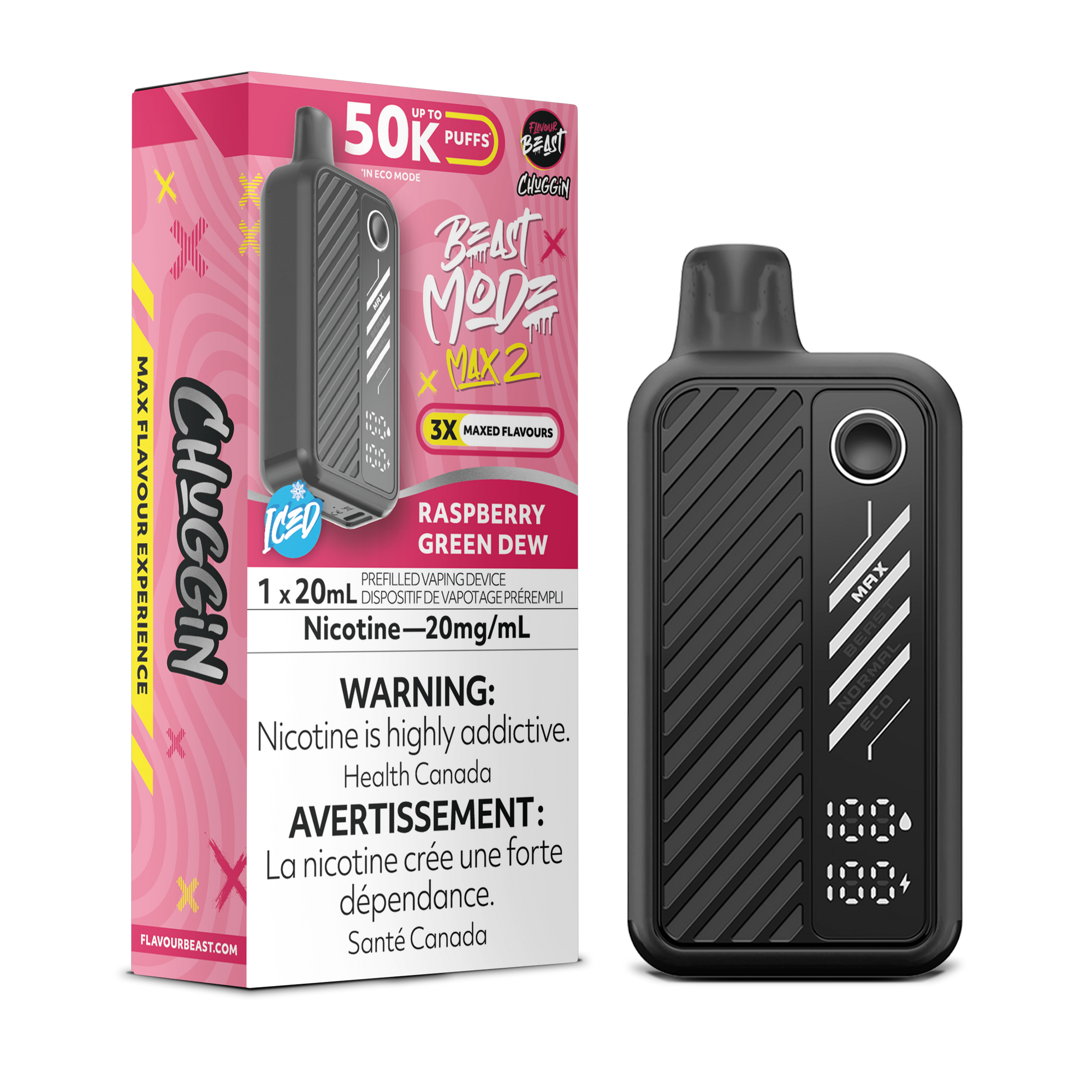 Flavour Beast Beast Mode Max 2 Framboise Verte Rosée - 50K