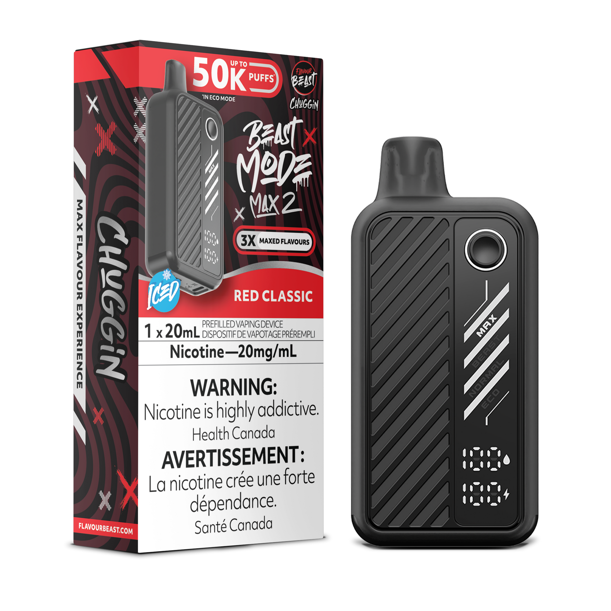 Flavour Beast Beast Mode Max 2 Rouge Classique (Glacé) - 50K 