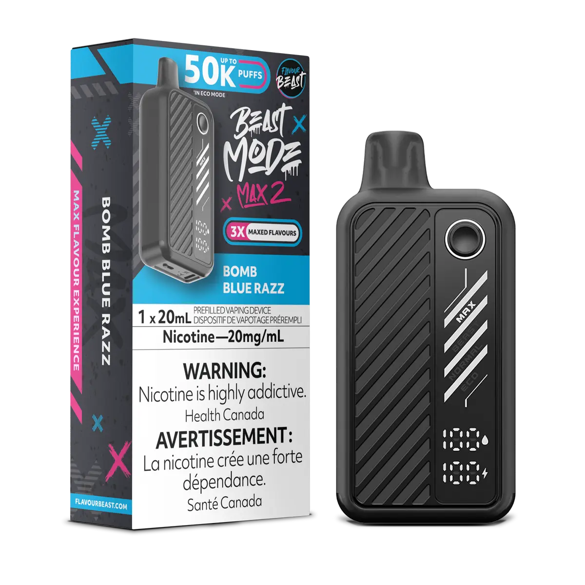 Flavour Beast Beast Mode Max 2 Bomb Blue Razz - 50K