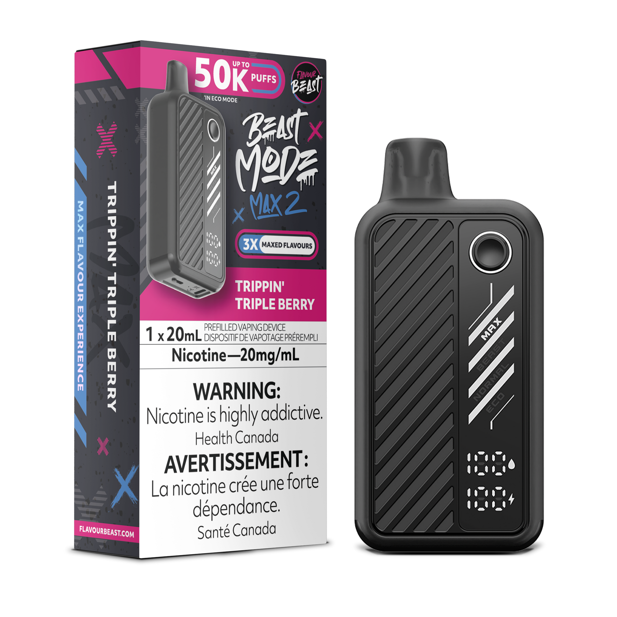 Flavour Beast Beast Mode Max 2 Trippin' Triple Berry - 50K 