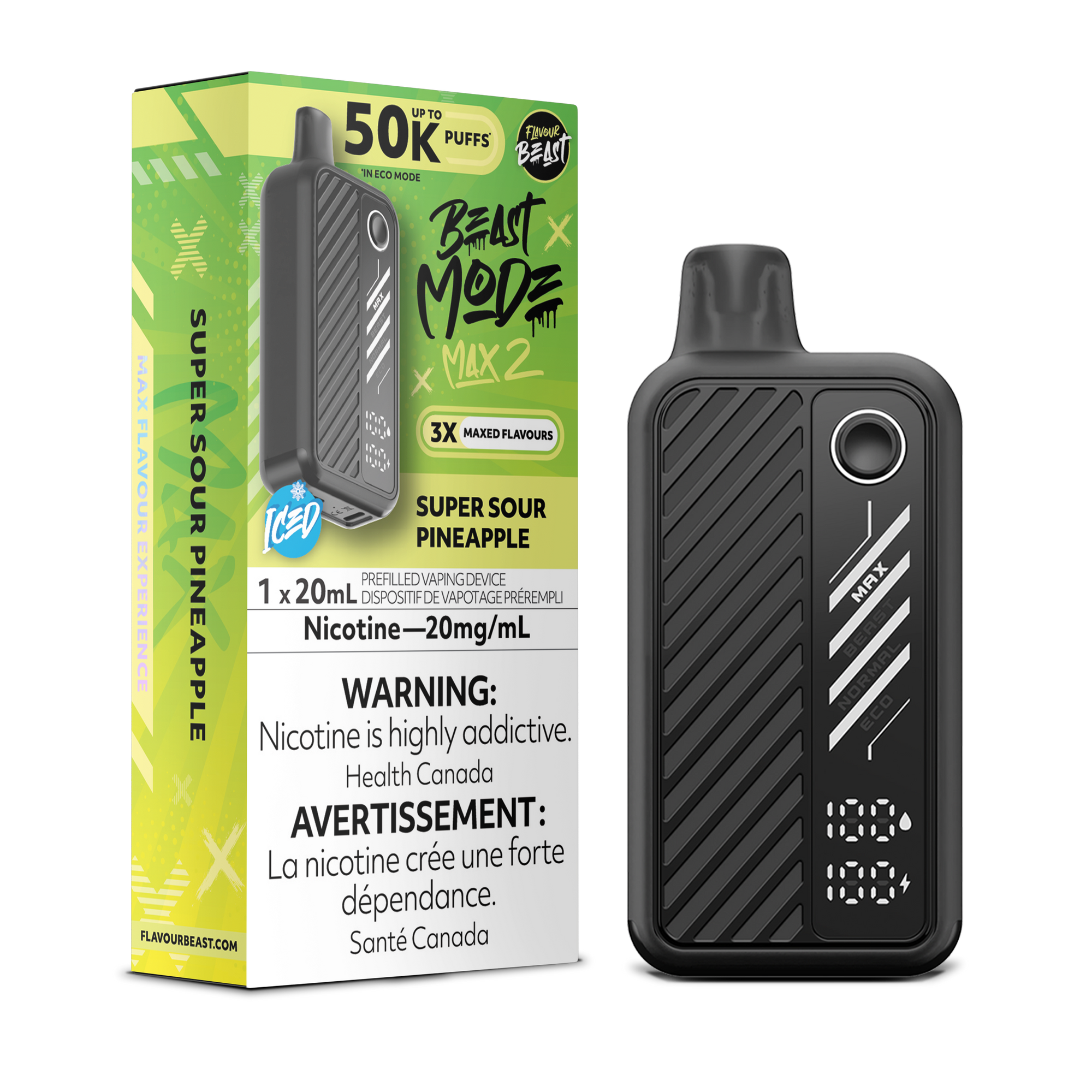 Flavour Beast Beast Mode Max 2 Ananas Boosté (Glacé) - 50K 