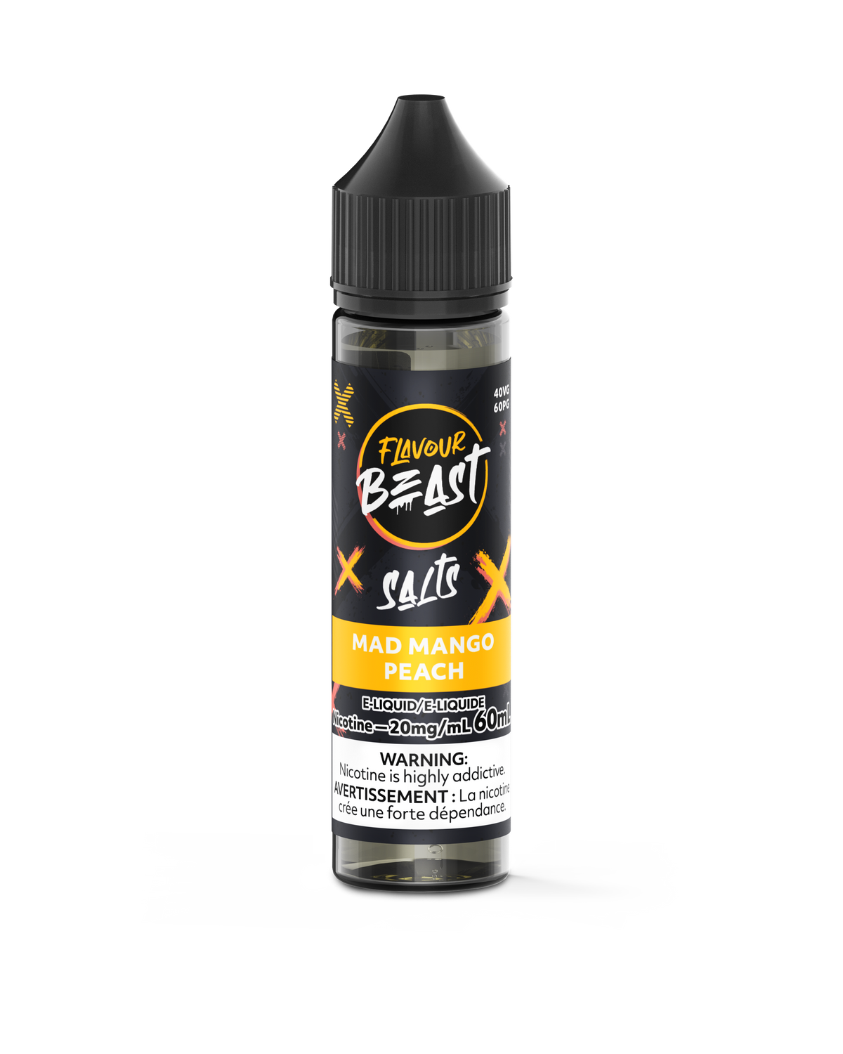 E-liquide Flavour Beast Mad Mango Peach 60 ml (20 mg/ml) | Sels de nicotine