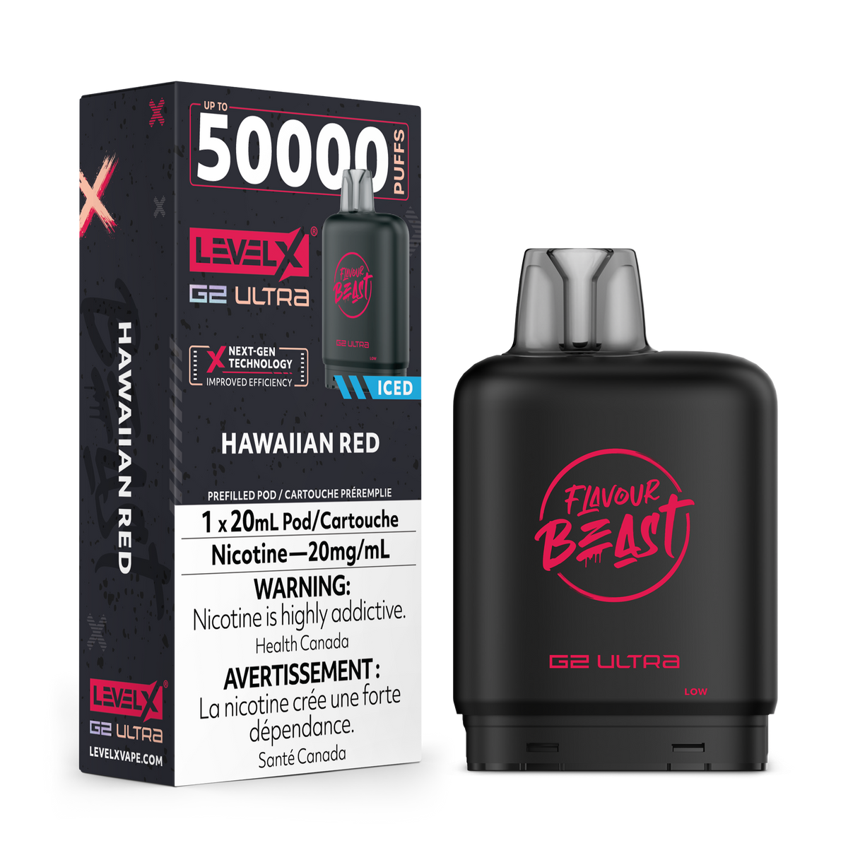 Flavour Beast Level X G2 Ultra 50K - Rouge hawaïen