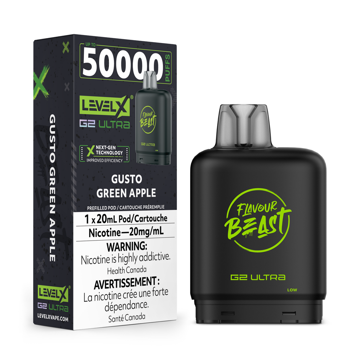 Flavour Beast Level X G2 Ultra 50K - Gusto Pomme Verte