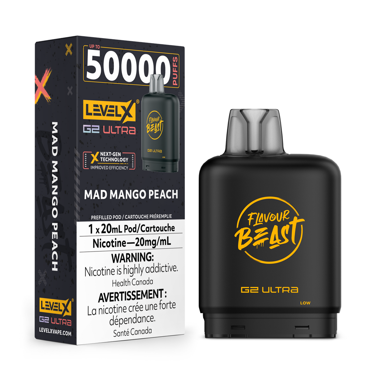 Flavour Beast Level X G2 Ultra 50K - Pêche Mangue Folle