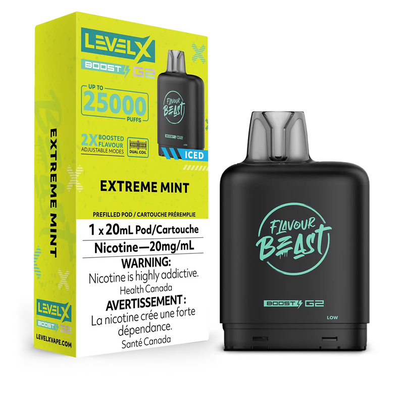 Flavour Beast Level X G2 Boost 25K - Menthe extrême (glacée) 