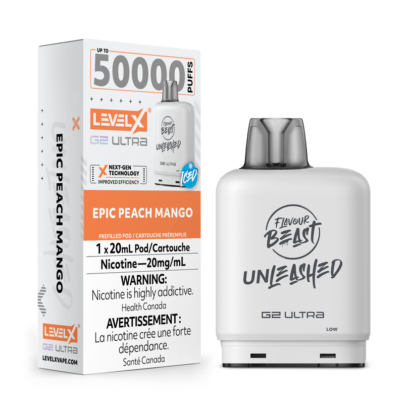 Flavour Beast Level X G2 Ultra 50K - Pêche Mangue Épique (Glacé)